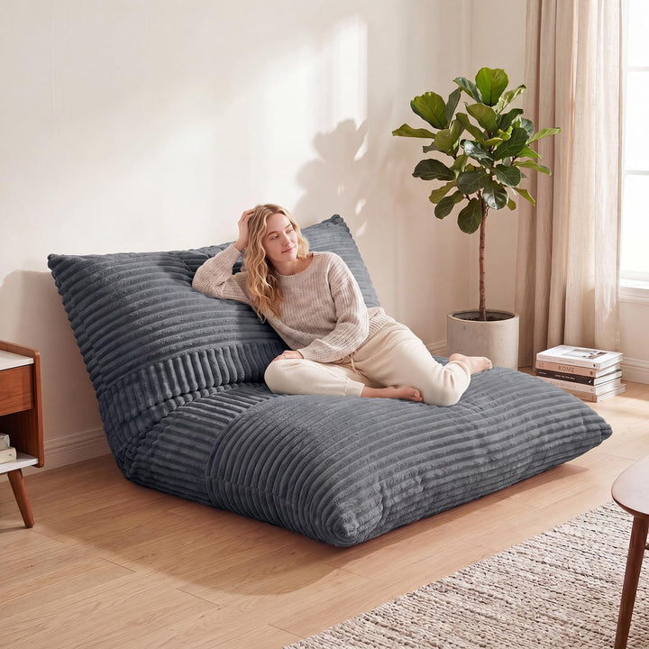 Giantex 3-in-1 Bean Bag Chair with Soft Crushed Sponge &amp; Comfy Corduroy Fabric