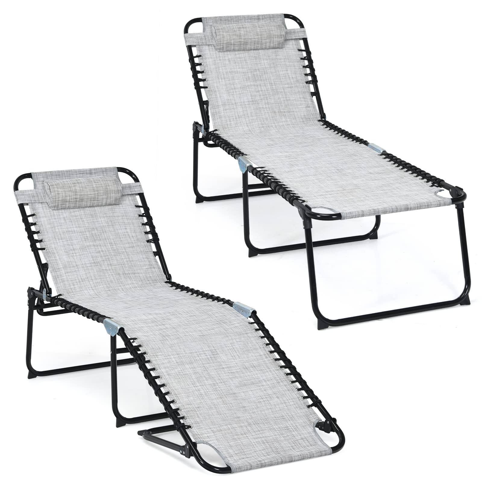 Giantex Patio Chaise Lounge Chair Foldable W/Adjustable Positions