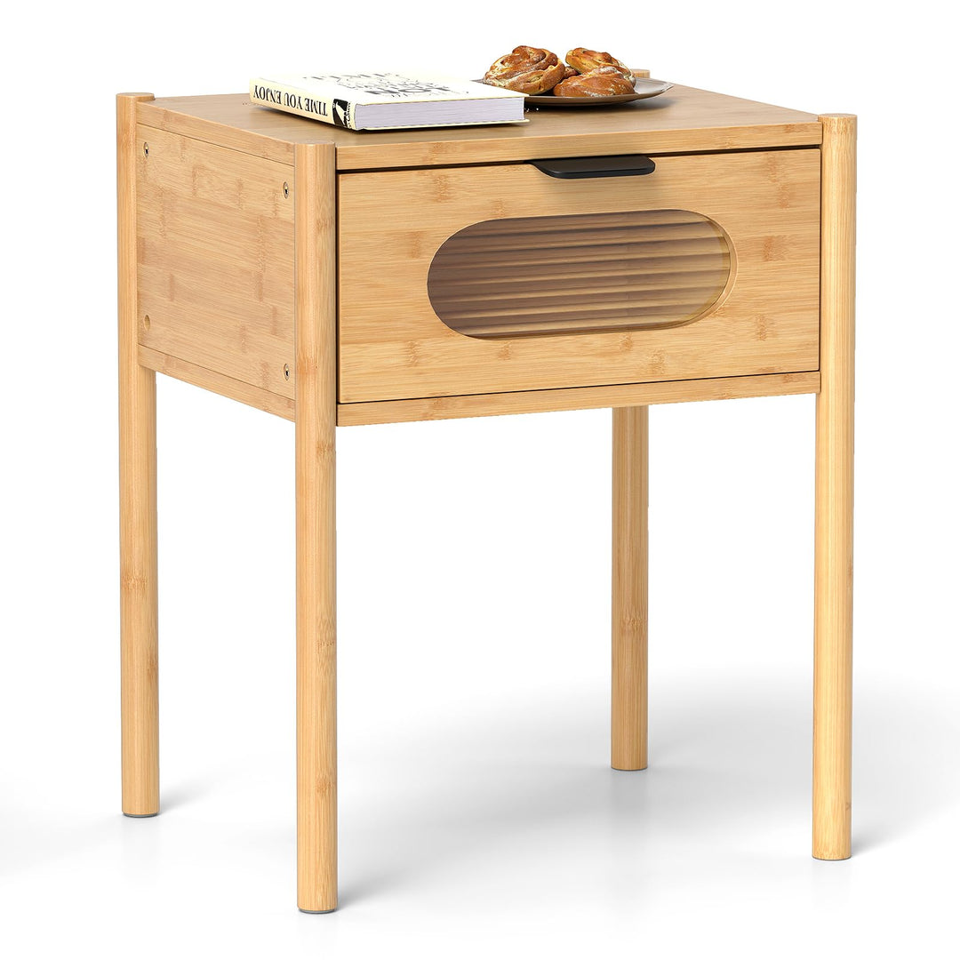 Giantex Bamboo Nightstand