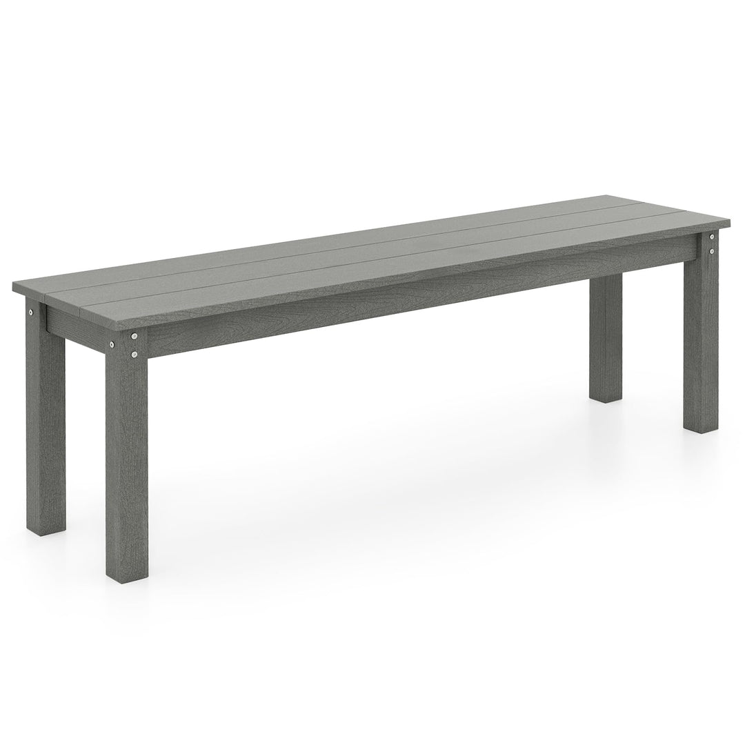 Giantex 55" HDPE Outdoor Bench 2-3 People Weatherproof Backless Patio Garden Bench