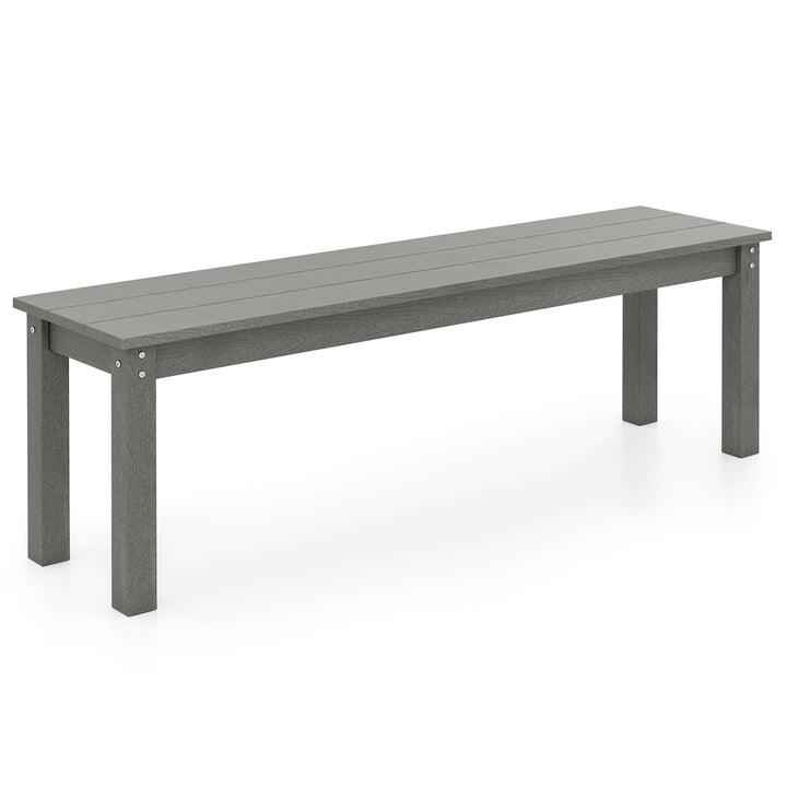 Giantex 55" HDPE Outdoor Bench 2-3 People Weatherproof Backless Patio Garden Bench