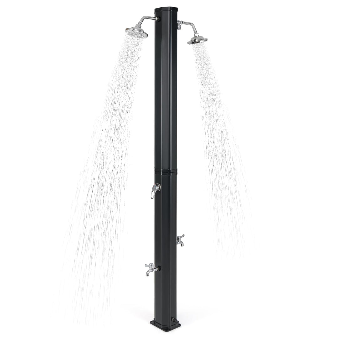 Giantex 9.3 Gallon Outdoor Shower, Solar Shower with Dual 360°Rotating Shower Heads, 2 Foot Showers