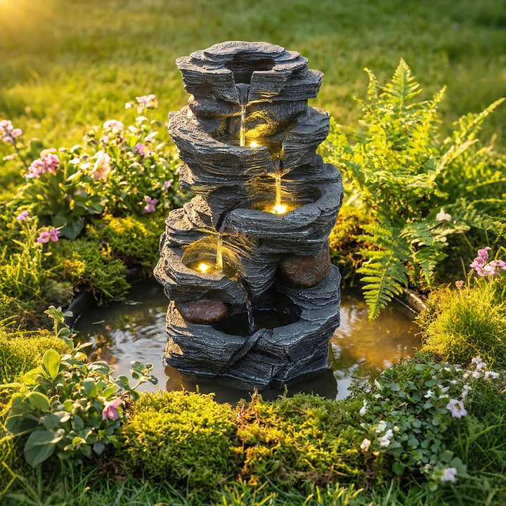 Giantex 5-Tier Water Fountain Outdoor for Patio