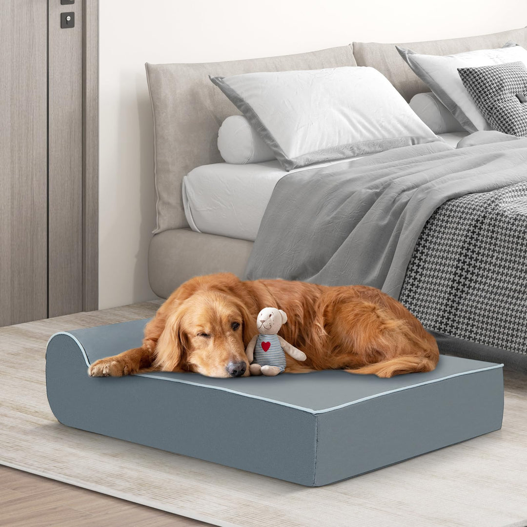 Giantex Orthopedic Dog Bed for Large Dogs, 40" L Memory Foam Dog Sofa Bed with Washable Removable Cove (Gray)