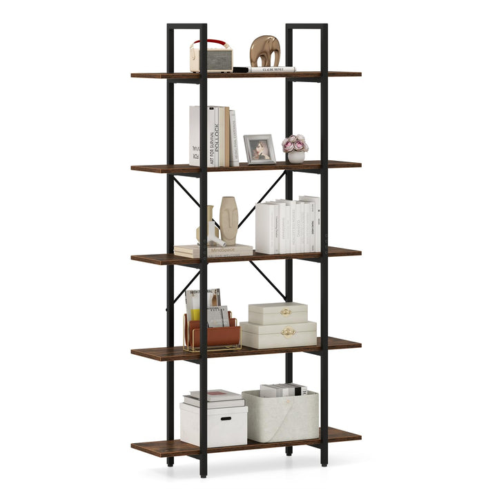 Giantex 5 Tier Industrial Bookshelf for Living Room Bedroom Study