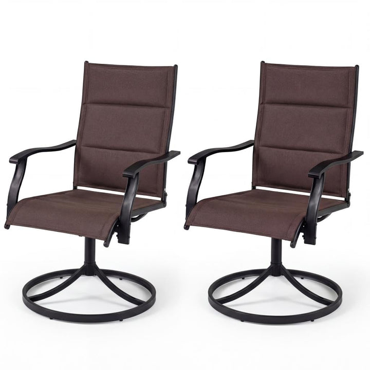 Giantex Outdoor Dining Chairs w/Padded Seat &amp; High Back