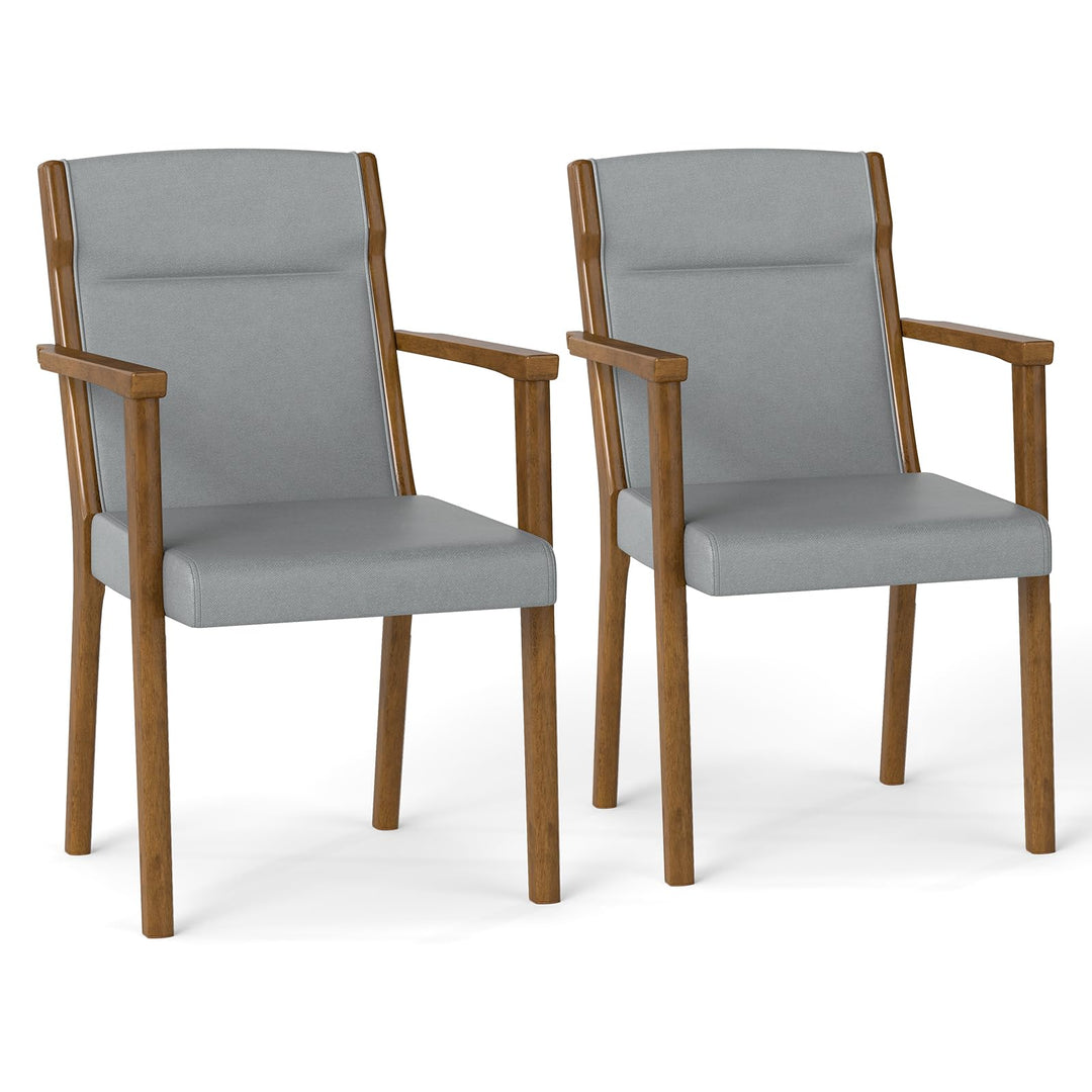 Giantex Mid Century Modern Dining Chairs Set of 2/4 Upholstered Accent Chair with High Back