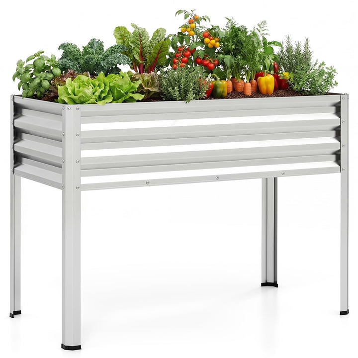 Giantex 44" x 22" x 32" Metal Large Elevated Planter Box for Vegetable Flower Fruit Herb (1/2)