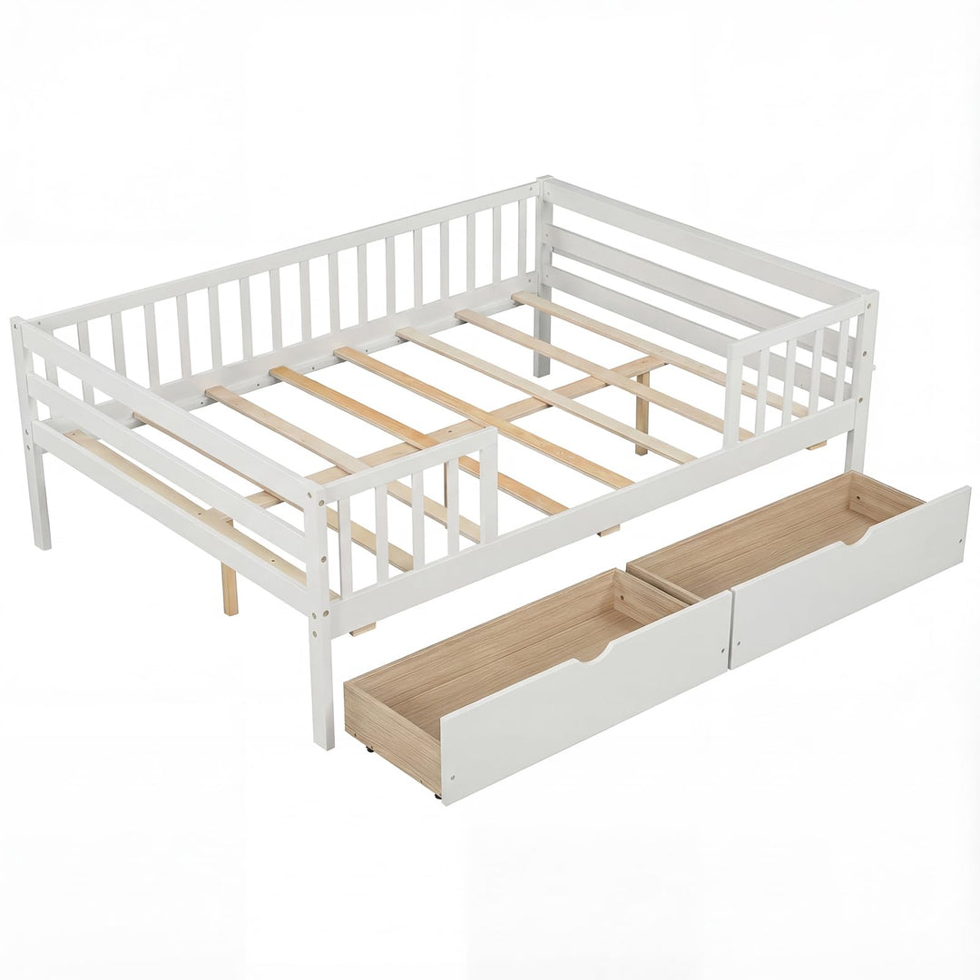Giantex Full Kids Bed with Storage Drawers Wood Montessori Bed