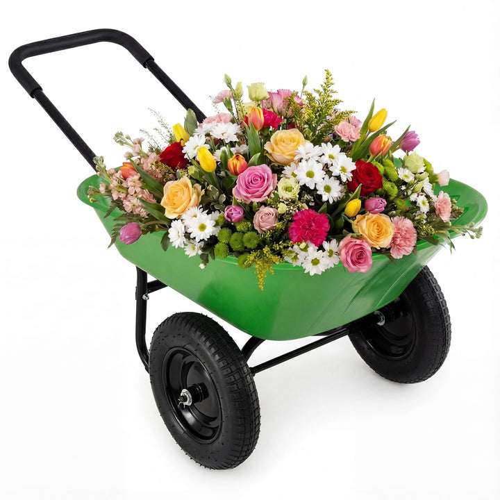 Giantex Dual-Wheel Garden Cart for Outdoor Yard Lawn Gardening Construction Use