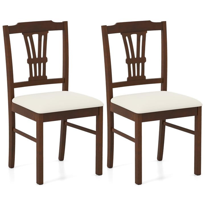 Giantex Wooden Dining Chairs Set of 2/4 Upholstered Kitchen Chairs