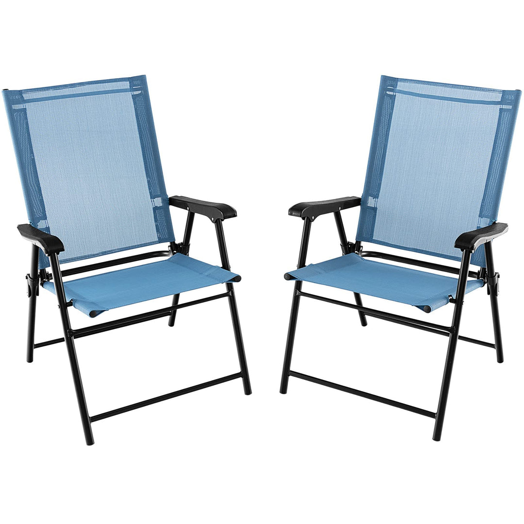 Giantex Patio Chairs Set of 2/4, Folding Patio Chairs for Deck Beach Camping Dining Picnic