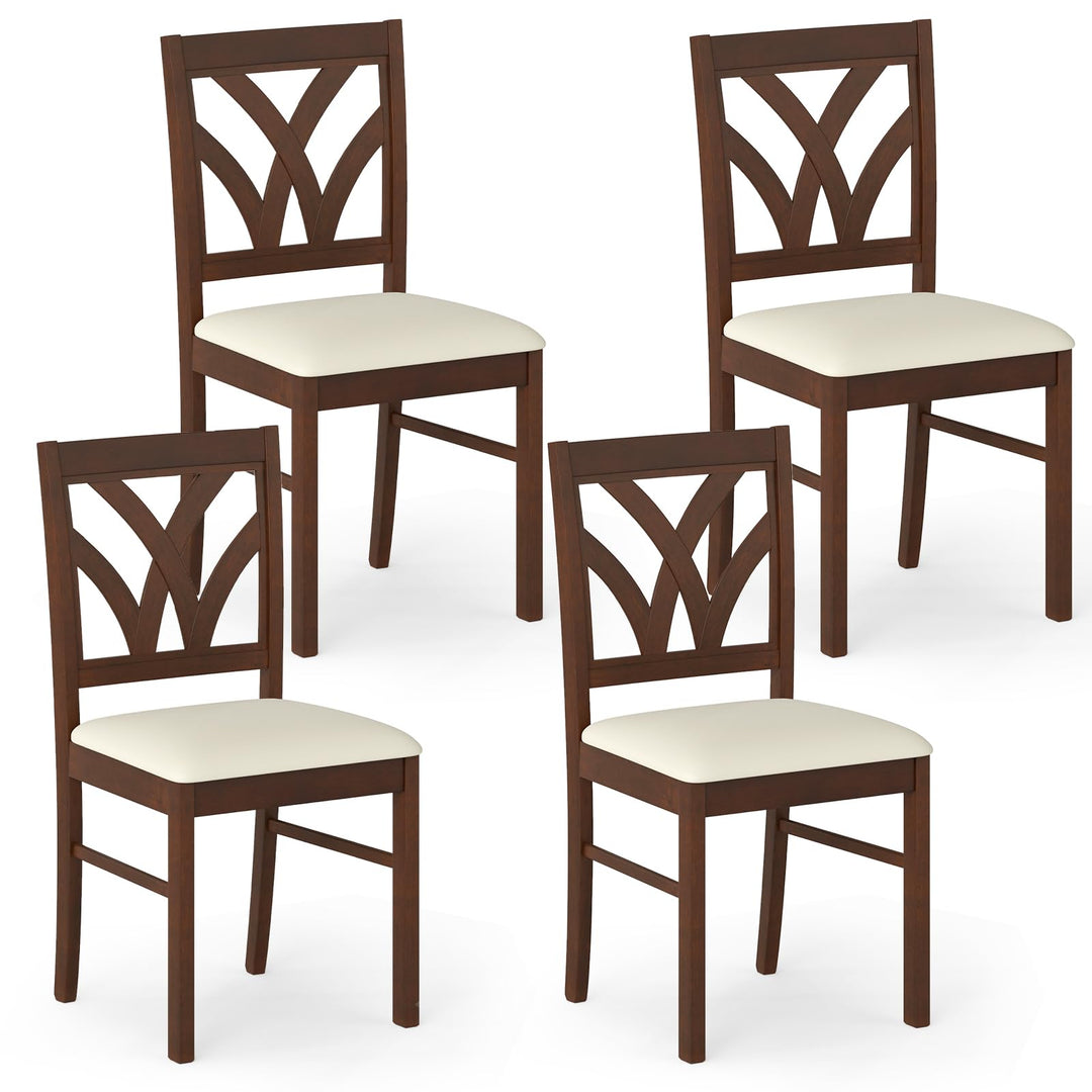 Giantex Wooden Dining Chairs Set of 2/4 Farmhouse Upholstered Kitchen Chairs