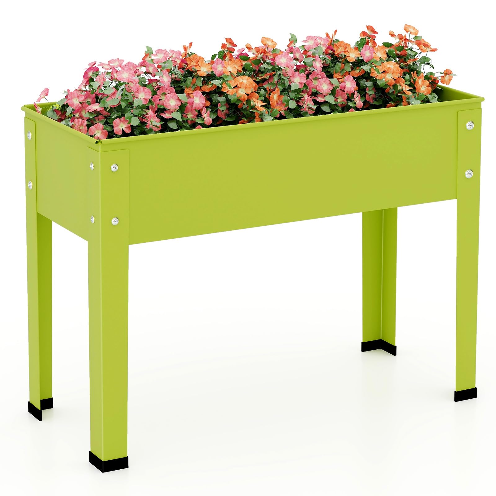 Giantex Raised Garden Bed, Metal Planter Box with Legs, Drain Hole, Outdoor Indoor Elevated Garden Box