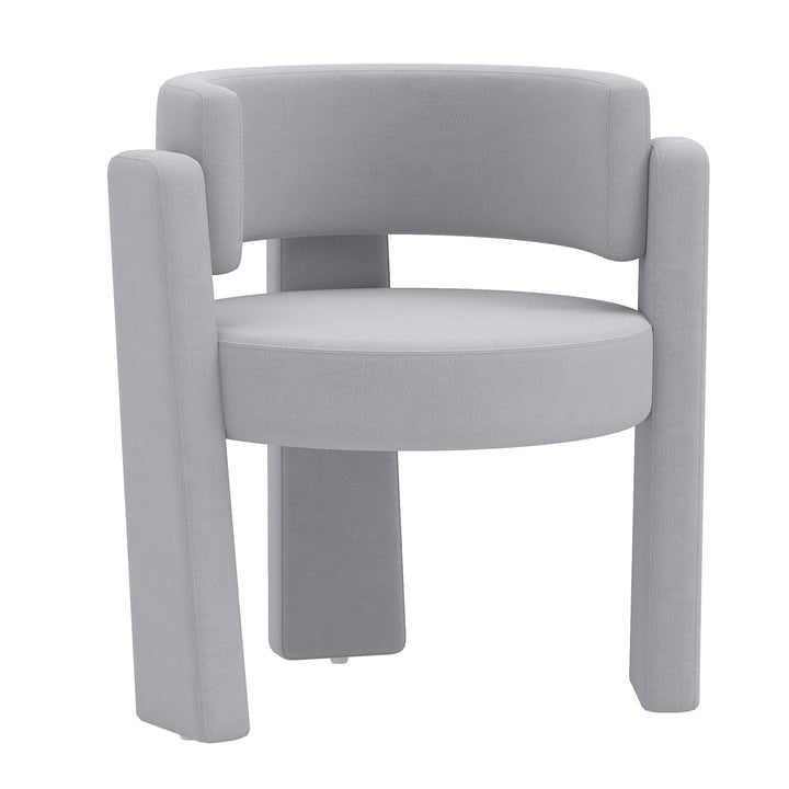 GIANTEX Modern Velvet Barrel Accent Chair with Thick Seat (1/2)
