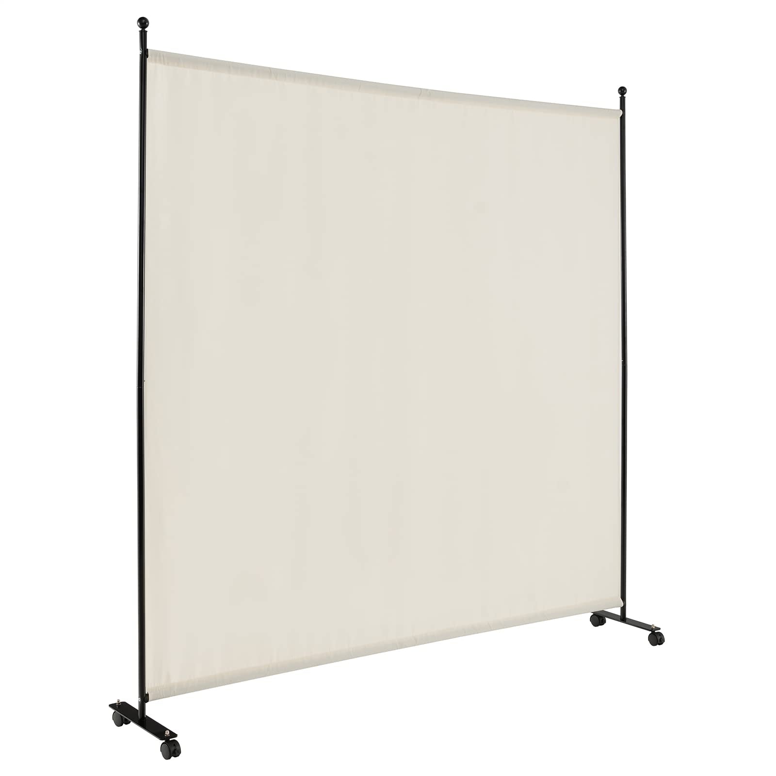 Giantex 6Ft Tall Room Divider with Rollers White- 73" Wide Freestanding Lightweight Folding Partition Privacy Screen
