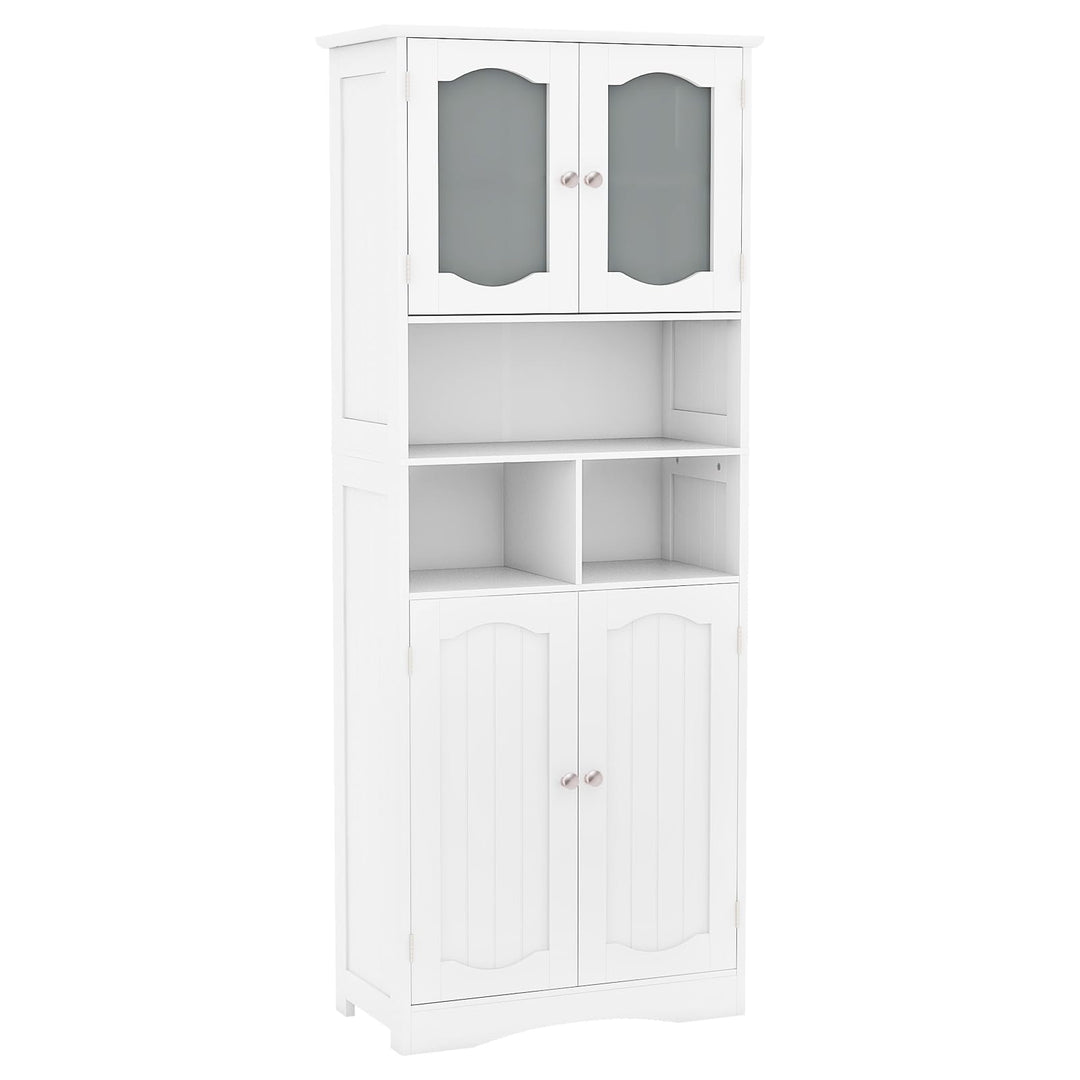 Giantex 58.5" Tall Storage Cabinet - Pantry Cabinet with Tempered Glass Doors, Adjustable Shelves