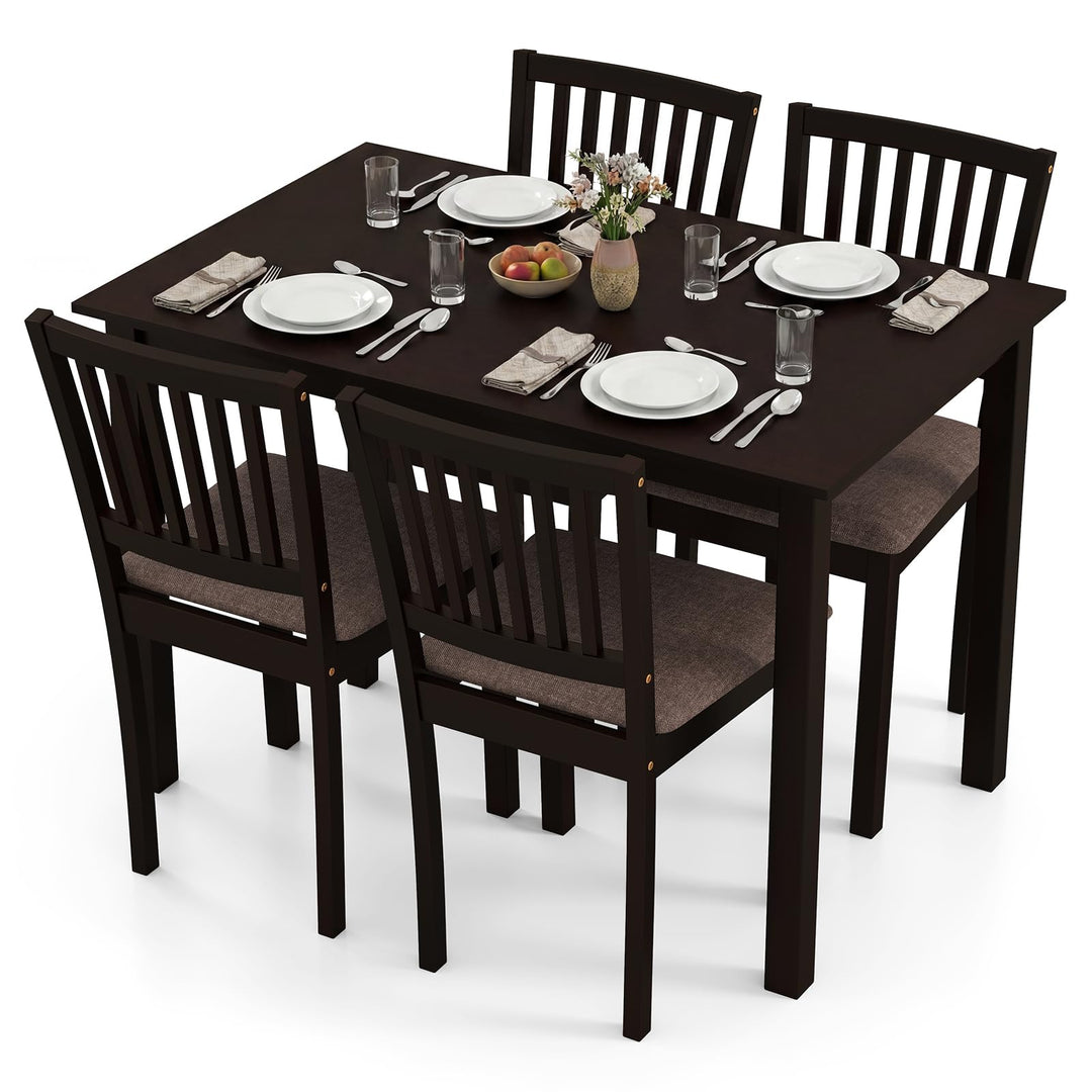 Giantex Dining Table Set for 4 | Rectangular Kitchen Table Set w/4 Upholstered Chairs