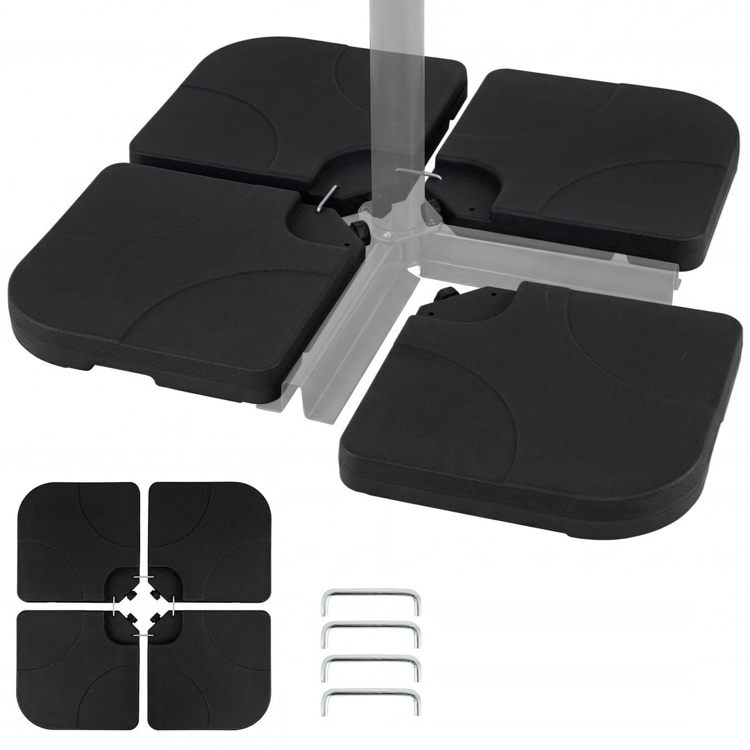 Giantex 4-Piece Fillable Offset Umbrella Base | 238 lbs Heavy Duty HDPE Cantilever Patio Umbrella Stand