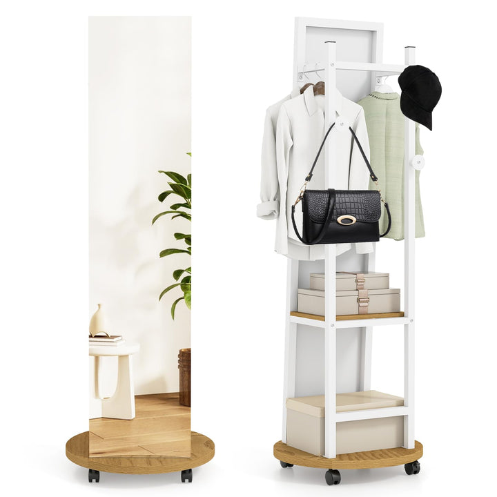 CHARMAID 55" Full Length Mirror with Coat Rack