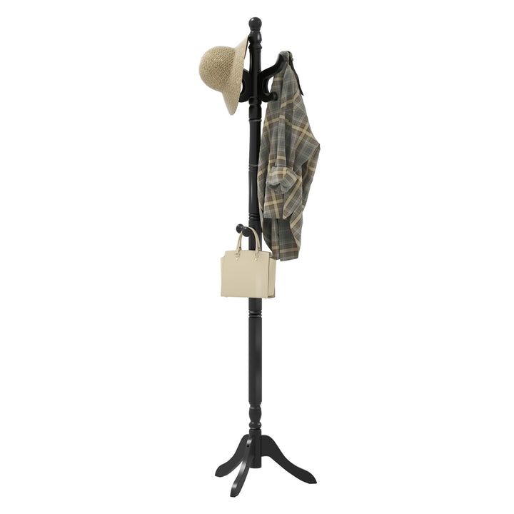 Giantex Solid Wood Coat Rack Freestanding Hall Tree with 3 Adjustable Heights and 11 Hooks