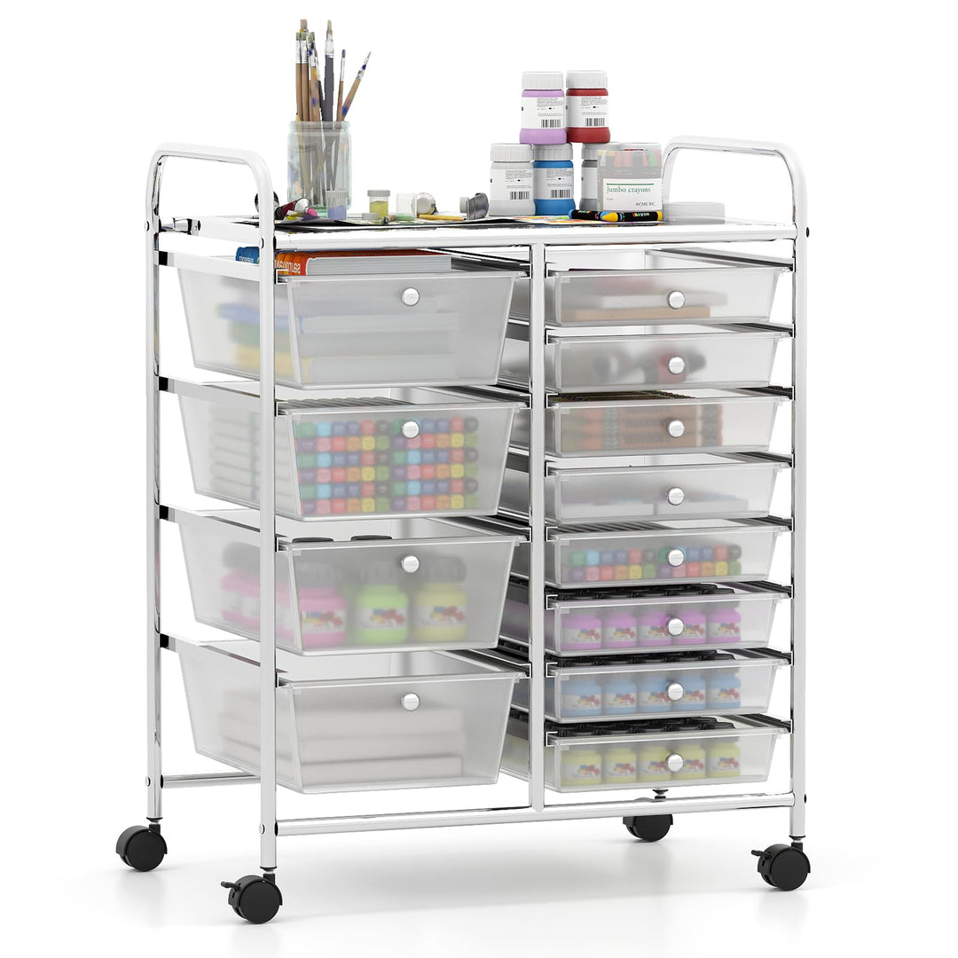 Giantex 12 Drawer Rolling Cart with Drawers Storage Organizer Cart