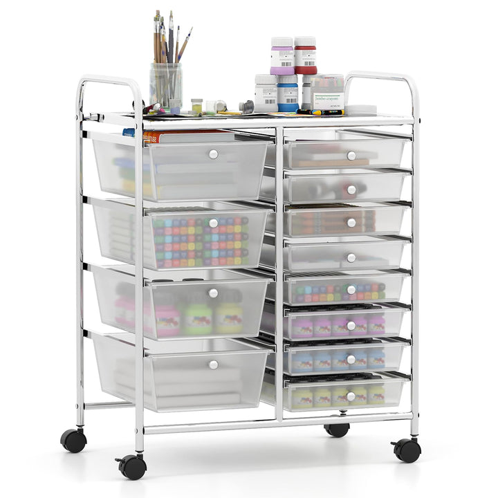 Giantex 12 Drawer Rolling Cart with Drawers Storage Organizer Cart