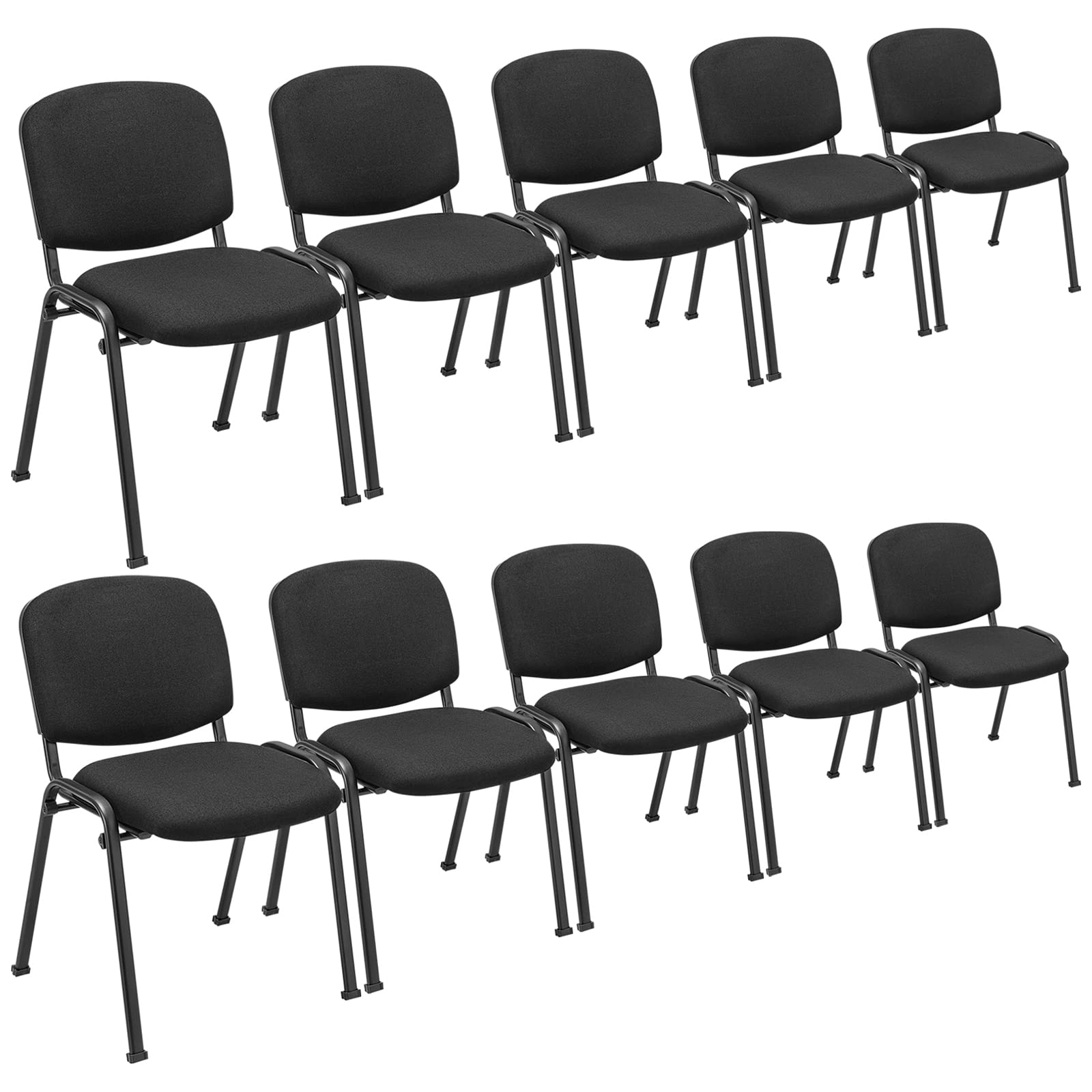 Giantex 10-Pack Conference Chair Set - Stackable Guest Chair with Metal Frame