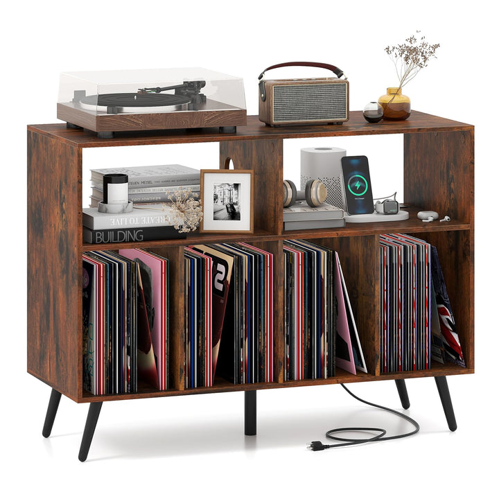 Giantex Large Record Player Stand with Charging Station