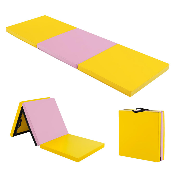 Giantex 6'x 2' Gymnastics Mat, 2" Thick Folding Tumbling Mat with Hook and Loop Fastener