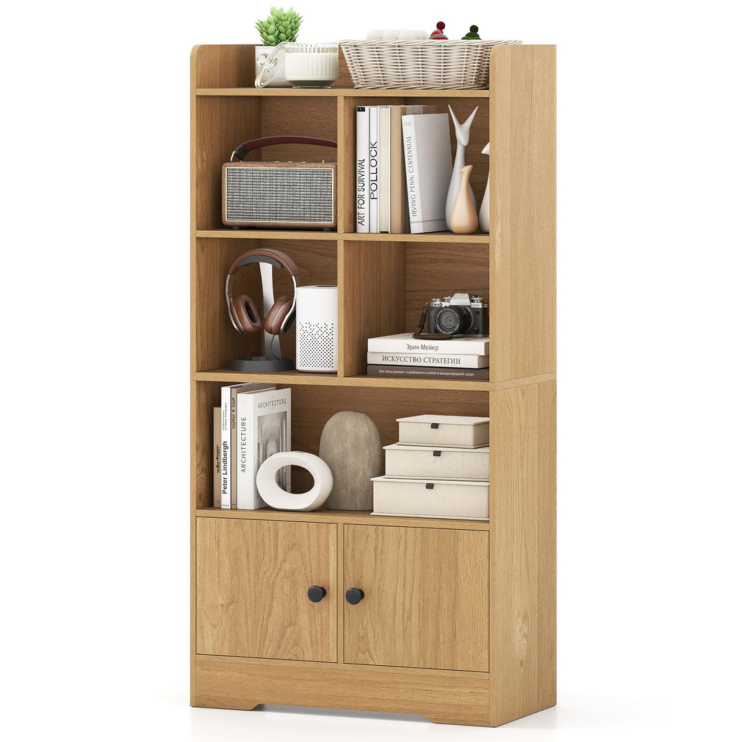 Giantex 4 Tier Bookcase with Doors for Living Room