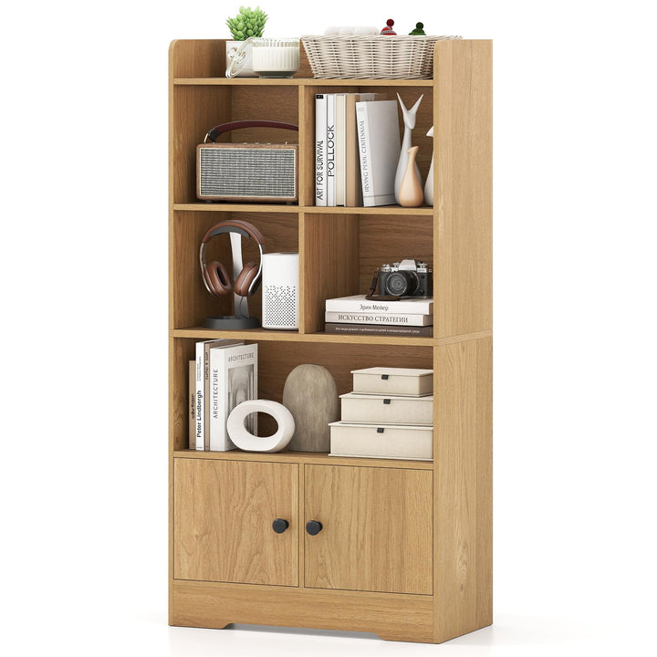 Giantex 4 Tier Bookcase with Doors for Living Room