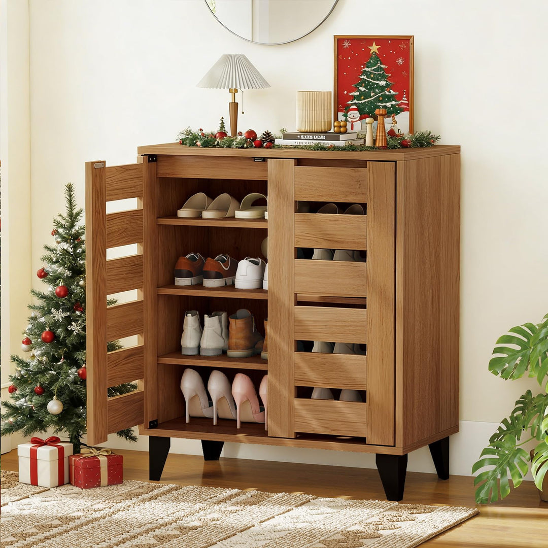 Giantex Shoe Cabinet with Louvered Doors