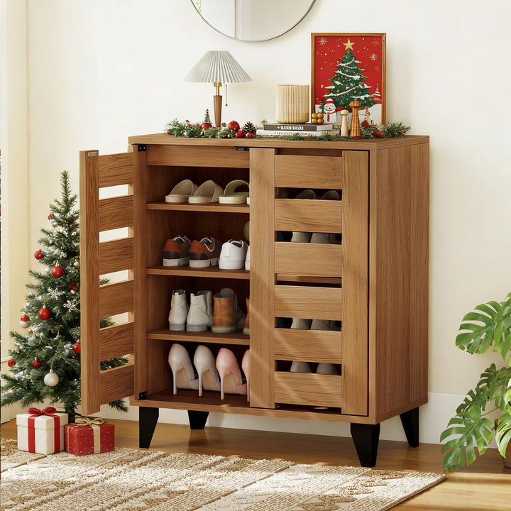 Giantex Shoe Cabinet with Louvered Doors