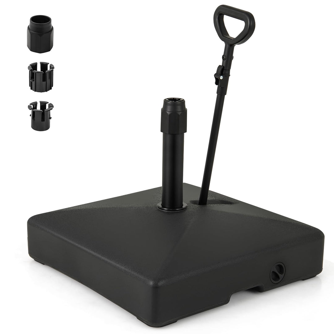 Giantex 132 lbs Fillable Patio Umbrella Stand with Retractable & Removable Pull Rod