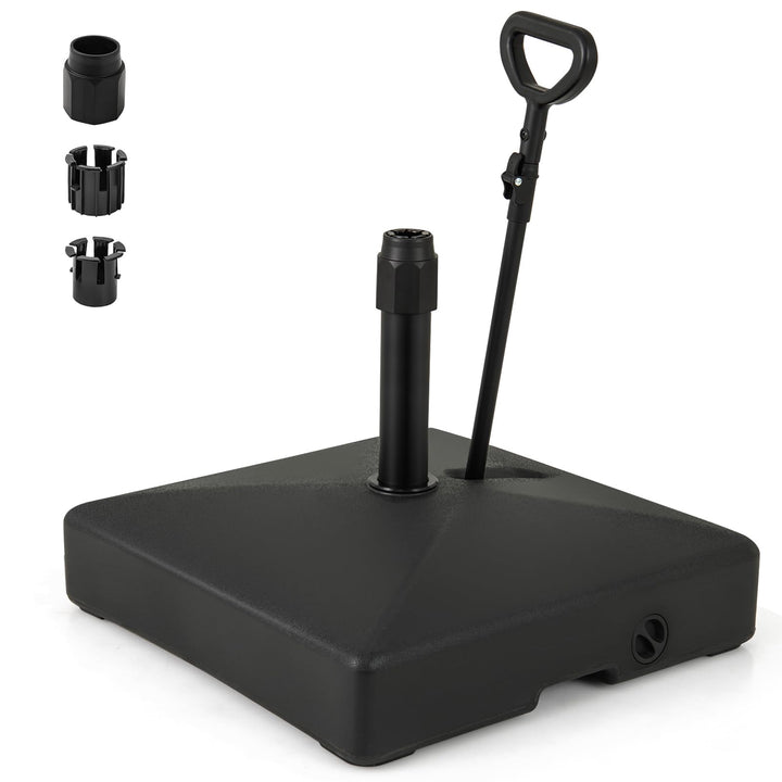 Giantex 132 lbs Fillable Patio Umbrella Stand with Retractable & Removable Pull Rod