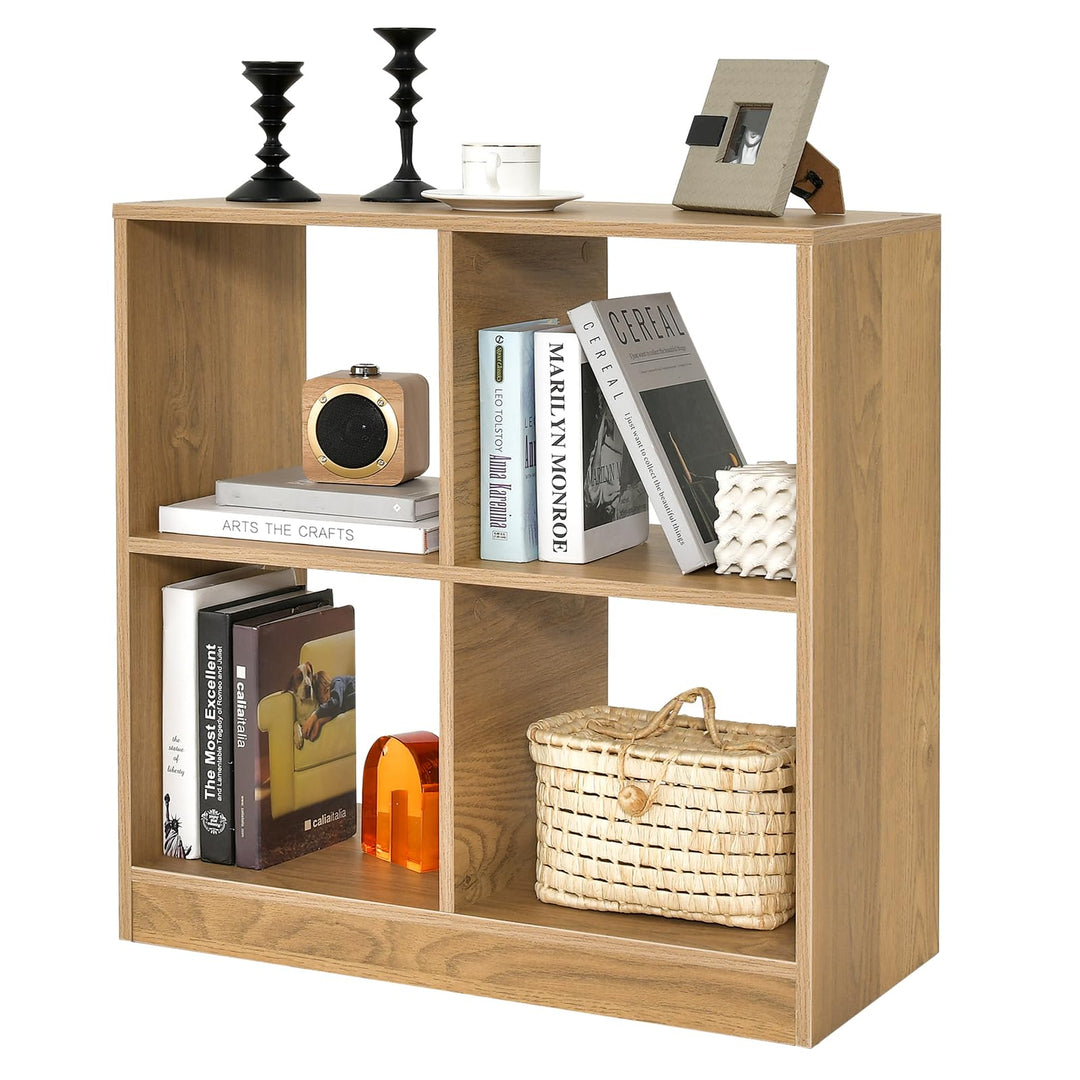 Giantex 4-Cube Bookcase - 2-Tier Bookshelf Open Back
