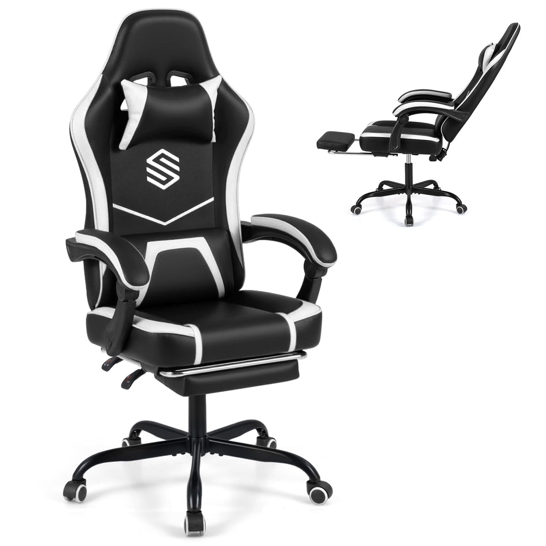 Giantex Gaming Chair | Height Adjustable Computer Desk Chair with Headrest