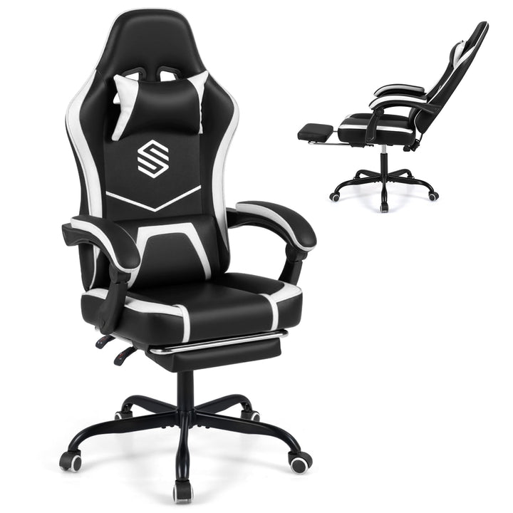 Giantex Gaming Chair | Height Adjustable Computer Desk Chair with Headrest