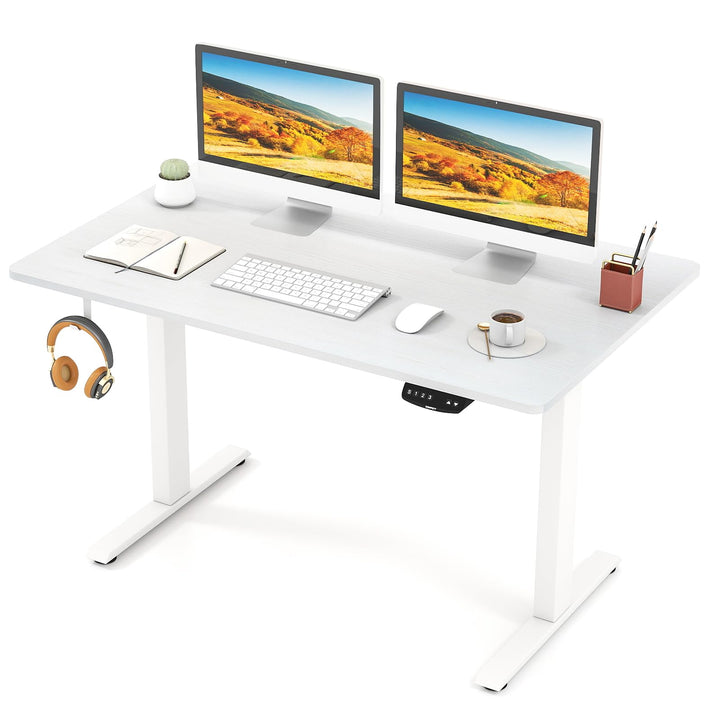 Giantex Electric Dual Motor Standing Desk | 48" x 30" Height Adjustable Sit Stand Computer Workstation w/3 Memory Height