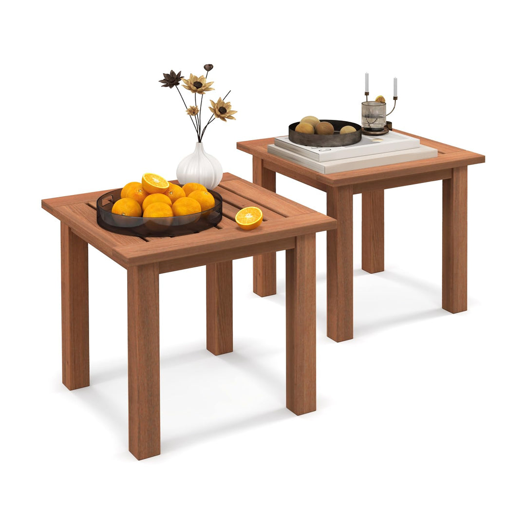 Giantex Hardwood Outdoor Side Table