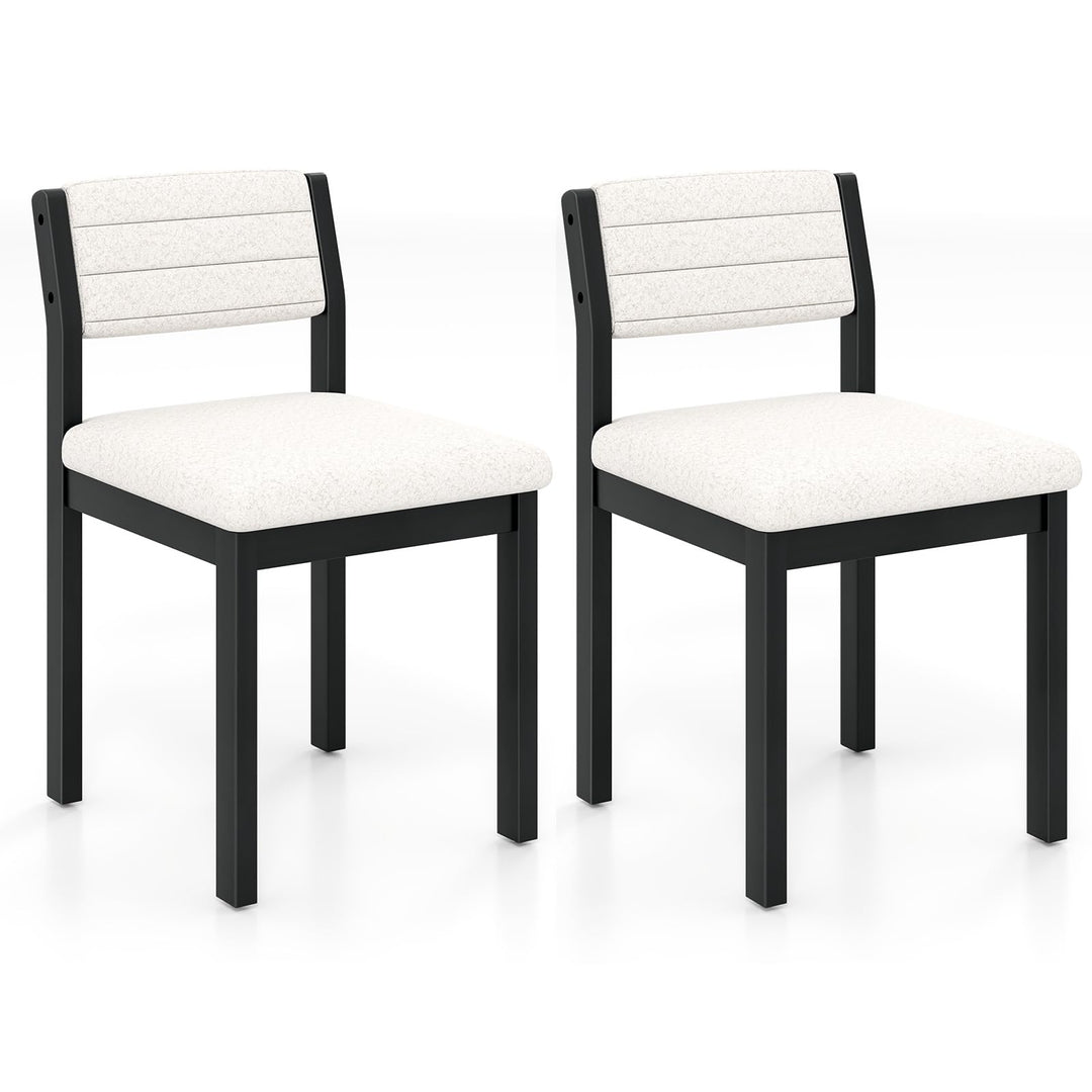 Giantex Sherpa Kitchen Chairs with Wood Frame & Padded Seat