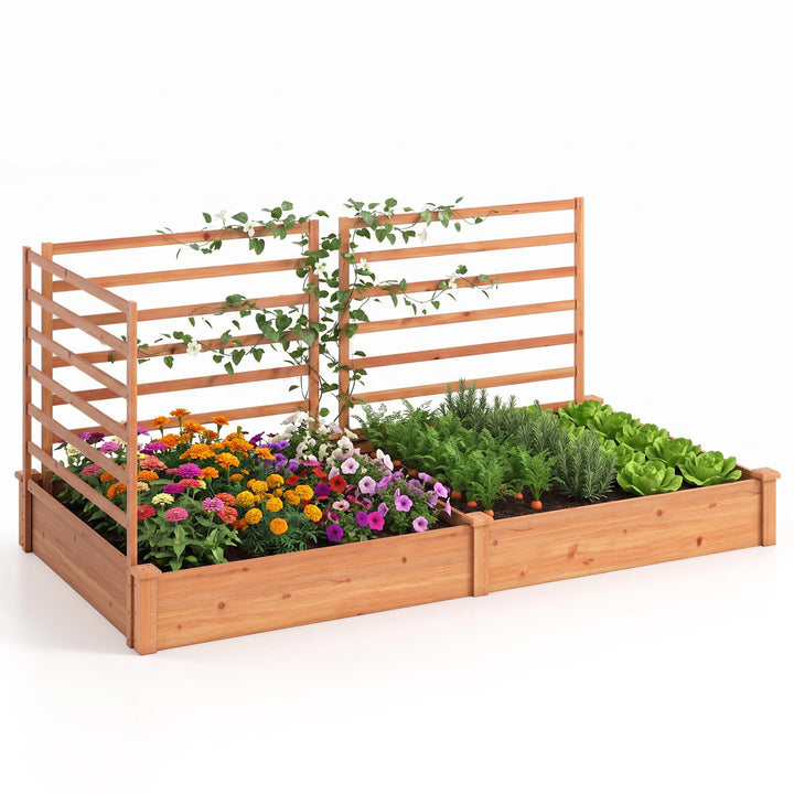 GIANTEX Raised Garden Bed with 3 Trellis for Patio Backyard Lawn