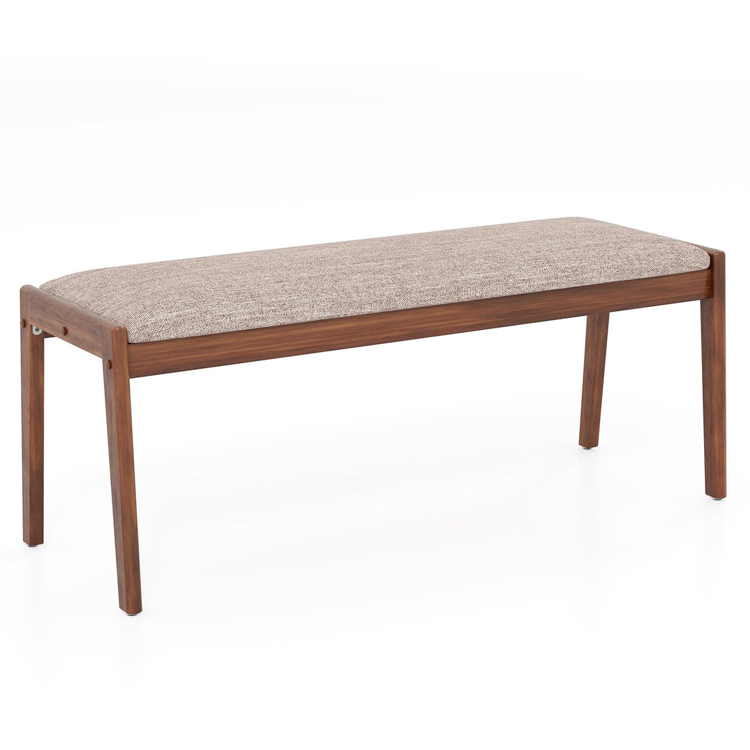 Giantex 45" Upholstered Entryway Bench with Rubber Wood Legs and Fabric Padded Seat