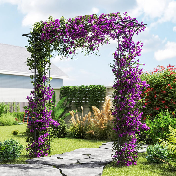 Giantex Metal Garden Arbor with Trellis