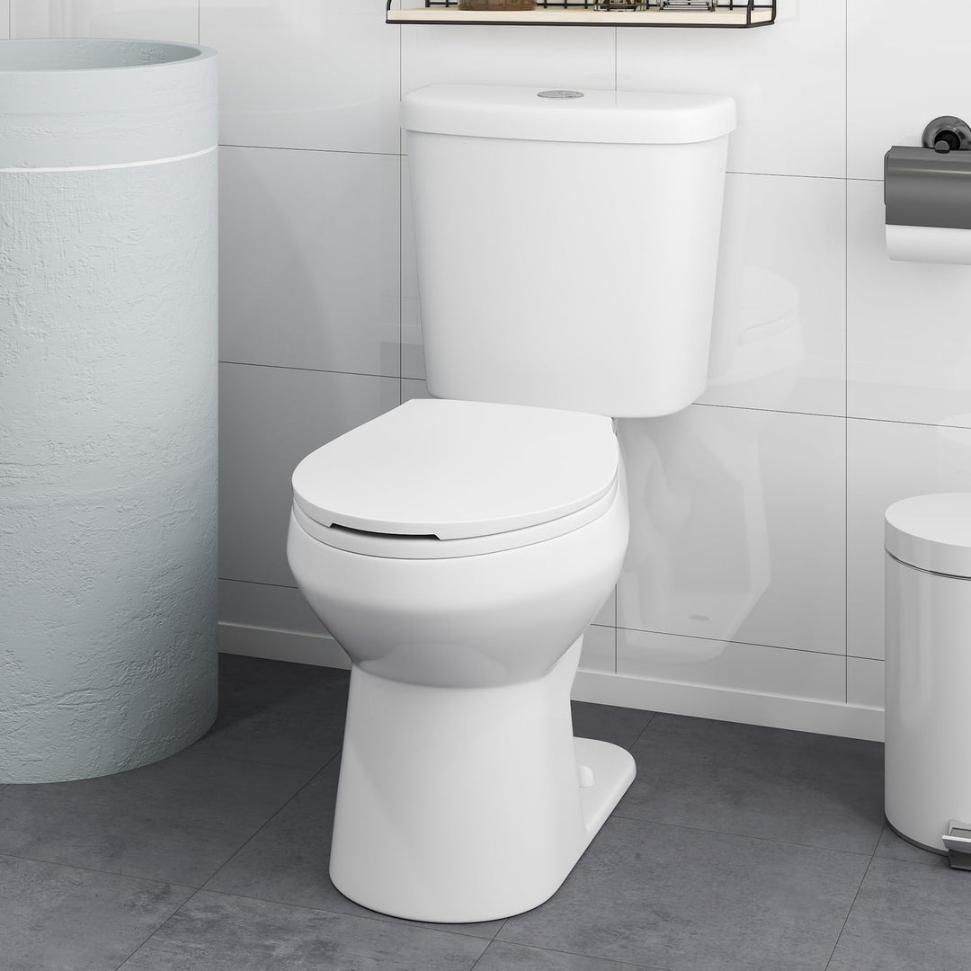 Giantex Two-Piece Elongated Toilet with 17.5" ADA Comfort Height Seat Powerful Dual Flush