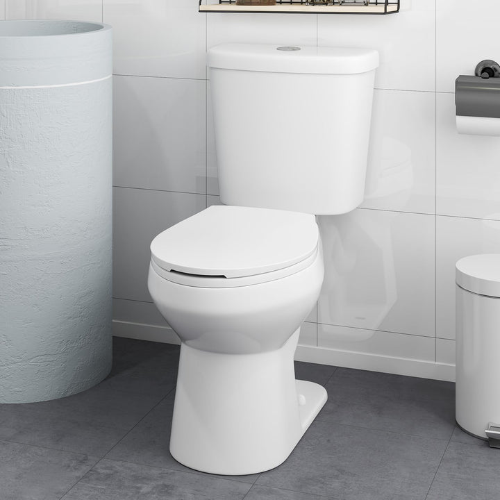 Giantex Two-Piece Elongated Toilet with 17.5" ADA Comfort Height Seat Powerful Dual Flush