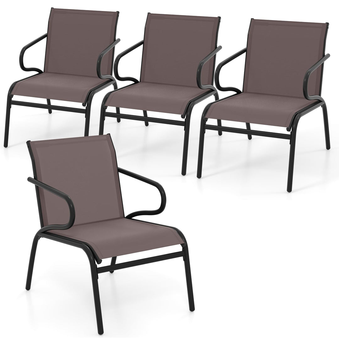 Giantex Outdoor Chairs Set of 2/4/6 All Weather Patio Chairs