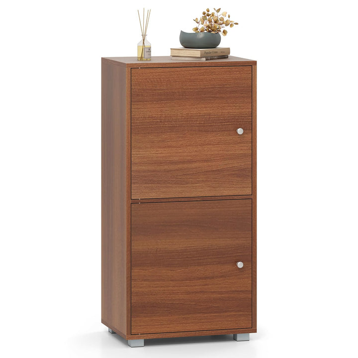 Giantex 2-Cube Stackable Storage Cabinet with 2 Single Doors