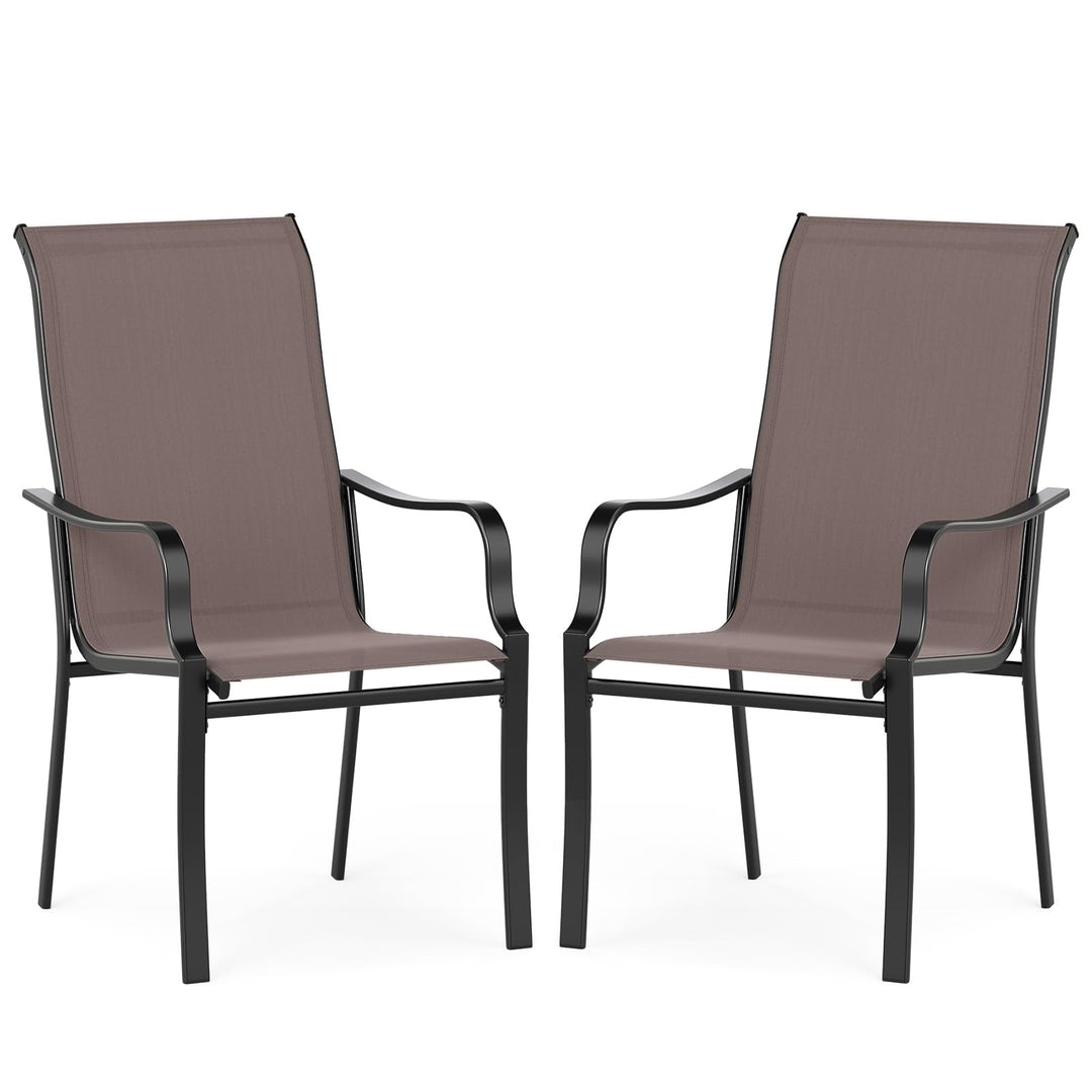 Giantex High Backrest Outdoor Chairs with Wide Seat All-Weather Mesh Fabric
